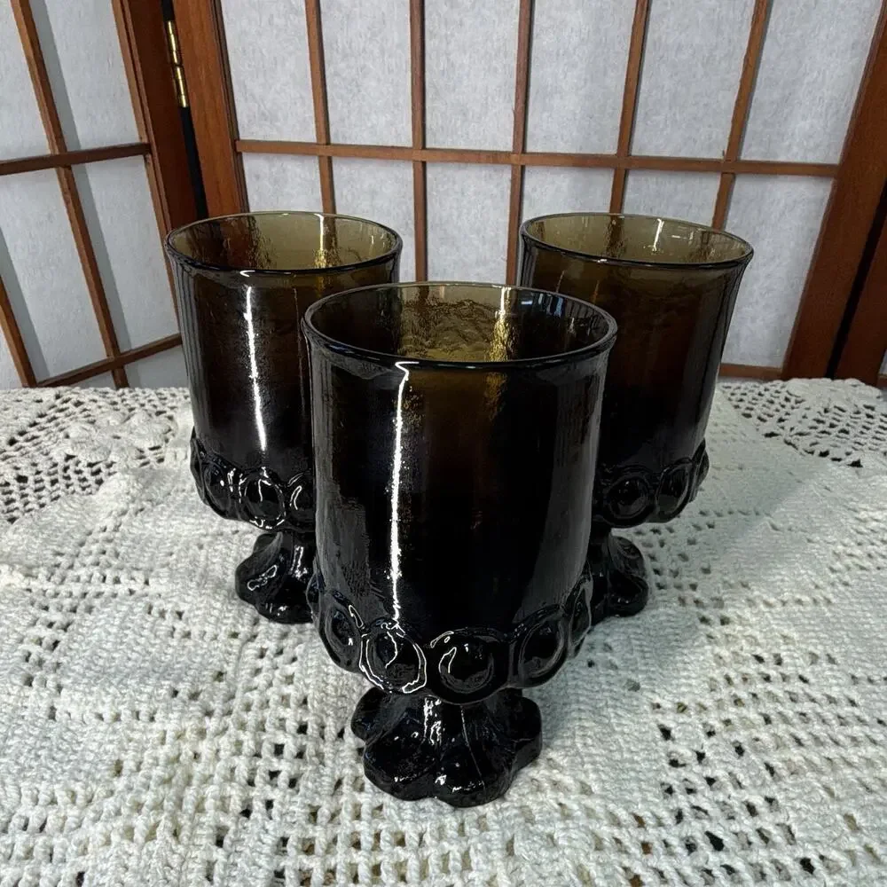 Vintage Franciscan - Smoke Brown Water Goblet Glass 5.5